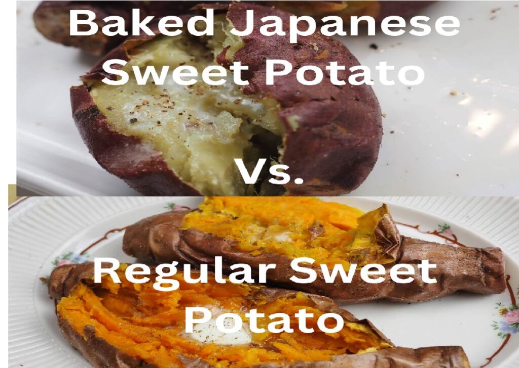 baked Japanese sweet potato compared with regular baked sweet potato