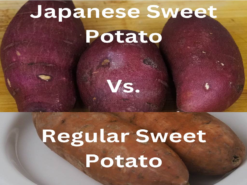Appearance of Japanese sweet potato compared with regular sweet potato